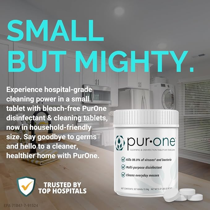 EveryDay 3.3g All Purpose Disinfecting & Cleaning Tablets, Advanced Formula, Effective on Stains, Mildew & Bacteria, Ideal for Toilet Bowl Cleaning Inside & Outside, Bleach-Free, Neutral pH