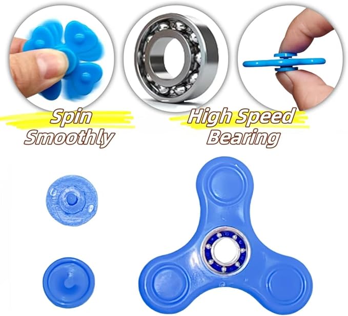 100 Pack Mini Fidget Spinners Bulk Toys for Kids 3 4 5 6 7 8 9 Party Favors Goodie Bags Stuffers Birthday Return Gifts Classroom Rewards Prize Box