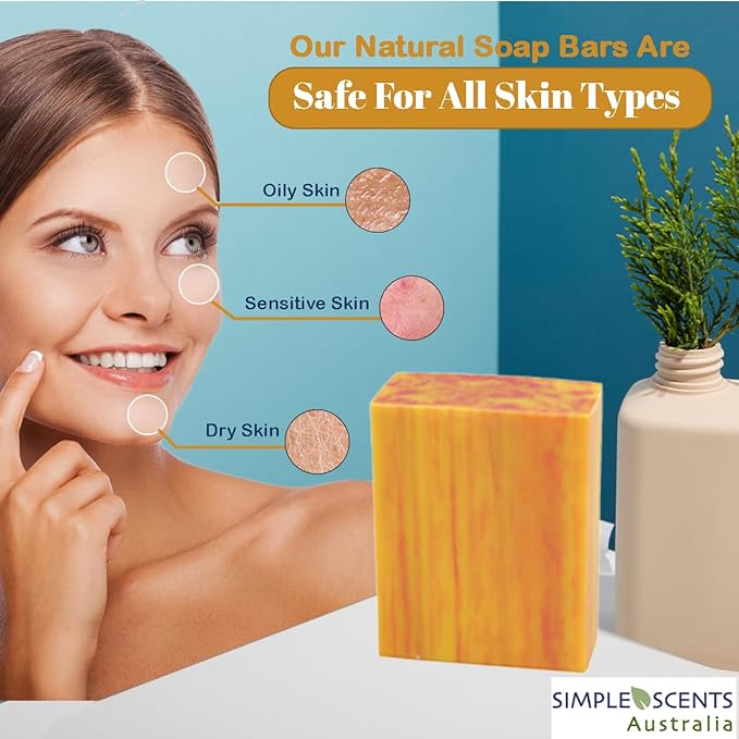 Peach Scented Natural Soap Bars (12 Bars), 3.5oz Moisturizing French Triple Milled Soap Bars Enriched with Shea Butter - Pure Plant Oil Bath & Body Bars
