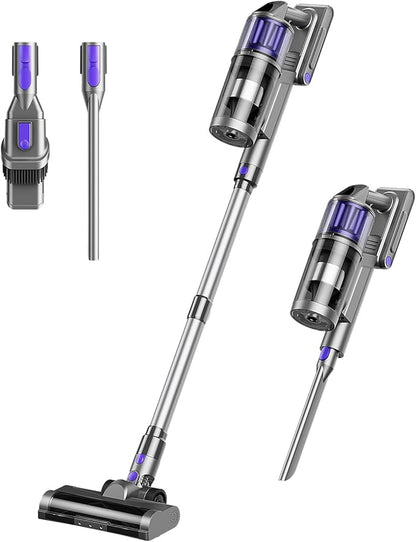 Cordless Vacuum Cleaner, Vacuum Cleaners for Home, 45KPA 550W Stick Handheld Portable 60 Mins Runtime Rechargeable Battery Pet Hair Hardwood Floor Vac, Household Lightweight Hand Vac, V10 Purple