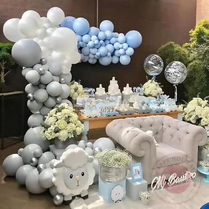 130pcs Gray Balloons Different Sizes 18" 12" 10" 5" Pastel Gray Balloons for Boys Girls Birthday Baby Shower Gender Reveal Wedding Decorations