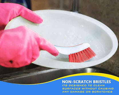Generic 3-Piece Plastic Dish Cleaning Brush Set | Kitchen Sink Brushes for Cleaning Dishes, Pans, and Pots | Scrubbing Brush with Durable Bristles