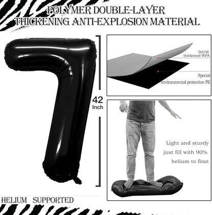 GOER Number 17 Balloons for 17th Birthday Sweet 17 Party Decorations,42 Inch Jumbo Foil Helium 71 Balloons for 71st Birthday Party Decoration (Black)