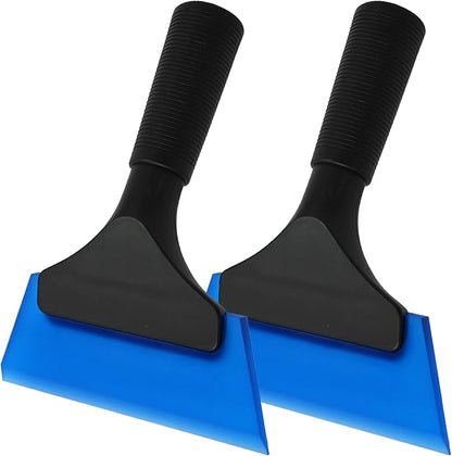 EHDIS Small Squeegee 5 inch Rubber Window Tint Windshield Scraper for Car,Glass, Mirror, Shower, Door,Bathroom Cleaning (Blue, 2)