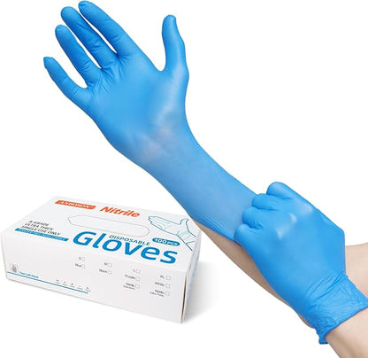 6 mil Disposable Nitrile Gloves, Heavy Duty Disposable Glove, Cooking Gloves, Latex Free, Powder Free
