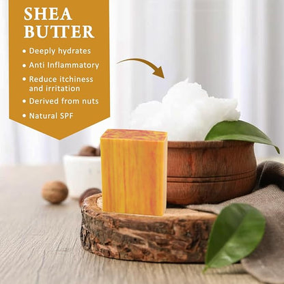 Peach Scented Natural Soap Bars (12 Bars), 3.5oz Moisturizing French Triple Milled Soap Bars Enriched with Shea Butter - Pure Plant Oil Bath & Body Bars