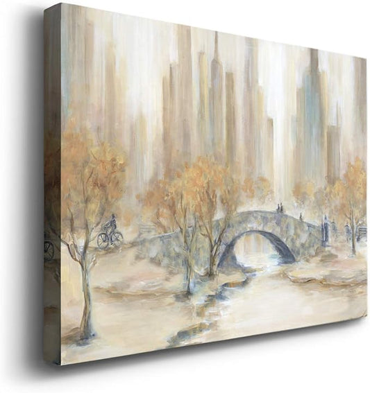 Wexford Home Decor Landscape Canvas Wall Art Abstract Floral Painting Modern Pictures Artwork Decoration for Living Room Kitchen Bathroom Office, Ready to Hang, central park, 32x48