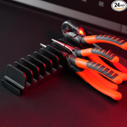 24 pcs Magnetic Plier Organizer Set for Toolbox & drawer Storage|Modular Plier holders for Mechanics, Technicians, Space-Saving & Quick-Access,Gift for father and boyfriend(Black)