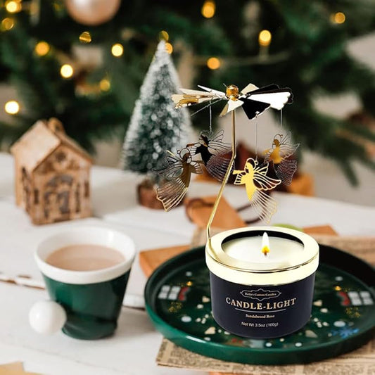 Kelly's Custom Candles Angel Rotating Scented Candle, Funny Gift for Women, Soybean Wax, 3.5 Ounce, Black, Unique Aromatherapy Candle for Relaxation and Stress Relief