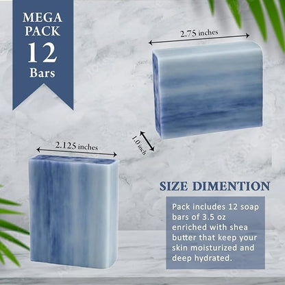 Lilac Scented Natural Soap Bars (5 Bars), 3.5oz Moisturizing French Triple Milled Soap Bars Enriched with Shea Butter - Pure Plant Oil