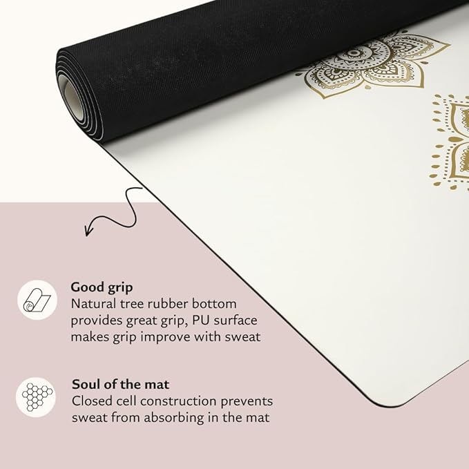 Shanti PU Yoga mat - Artist Designed, Premium eco friendly mats, Non Slip, Non Toxic, Great for Regular & Hot Yoga, Pilates and Work out (72 inch x 28 inch x 5mm Thick)k out (72 inch x 28 inch x 5mm Thick)