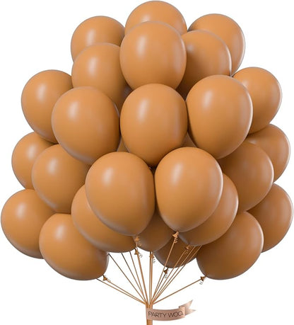 PartyWoo Light Brown Balloons 50 pcs 12 Inch Caramel Brown Tan Boho Neutral Balloons for Graduation Birthday Wedding Baby Shower Gender Reveal Forest Jungle Safari Party Decorations Brown-F10