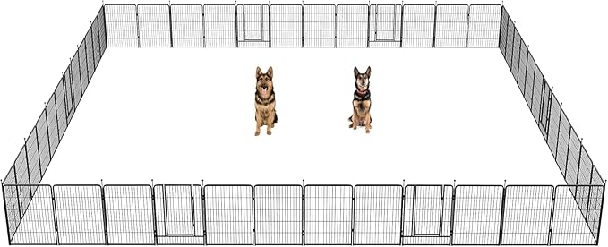 FXW Instant Unleashed Dog Playpen, Portable Pet Fence for Outdoor, RV Trips, and Camping, 40 inch, 48 Panels for Medium and Large Dogs with RV Step Grid│Patented