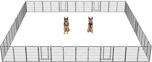 FXW Instant Unleashed Dog Playpen, Portable Pet Fence for Outdoor, RV Trips, and Camping, 40 inch, 48 Panels for Medium and Large Dogs with RV Step Grid│Patented