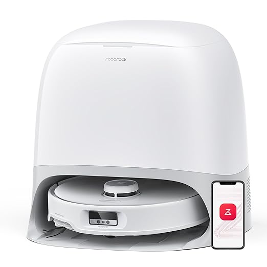 roborock Qrevo Curv Robot Vacuum and Mop, 18,500Pa Suction, Zero-Tangling, AdaptiLift Chassis, FlexiArm Technology, Hot Water Mop Washing & Dock Self Cleaning, Al Obstacle Recognition
