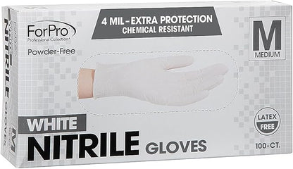 ForPro Disposable Nitrile Gloves, Chemical Resistant, Powder-Free, Latex-Free, Non-Sterile, Food Safe, 4 Mil, 100-Count