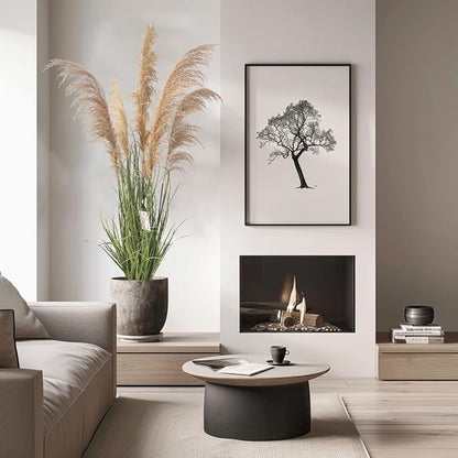 Alonfala - 57" (1-Pack) Pampas Grass Potted Plants - Artificial Faux Plants Featuring Tall Grass, Housewarming, and New Home Celebration. Elevate with Fake Plants, Ideal for Floor Decor.