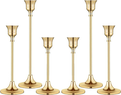 Candlestick Holders,Taper Candle Holder for Candlesticks Gold Brass Vintage Candle Stick Candle Holders Candelabra Candle Holder for Fireplace Party Dining Home