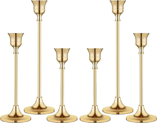 Candlestick Holders,Taper Candle Holder for Candlesticks Gold Brass Vintage Candle Stick Candle Holders Candelabra Candle Holder for Fireplace Party Dining Home