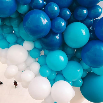 PartyWoo Dusty Blue Balloons 50 pcs 12 Inch Matte Dark Boho Blue Balloons for Graduation Baby Shower Gender Reveal Under the Sea New Born Birthday Party Decorations Blue-F58