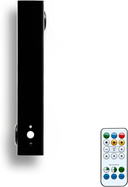 Motion Sensor LED Night Lights, 2500 mAh Rechargeable Battery Operated Indoor Wall Light Without Power Connection with Switch, Wireless Wall Lighting Battery for Cabinet Bedroom Stairs(Black)