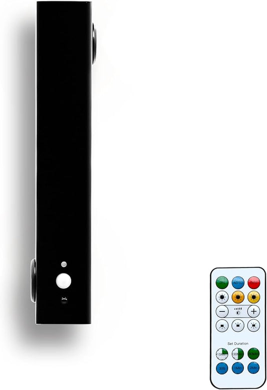Motion Sensor LED Night Lights, 2500 mAh Rechargeable Battery Operated Indoor Wall Light Without Power Connection with Switch, Wireless Wall Lighting Battery for Cabinet Bedroom Stairs(Black)