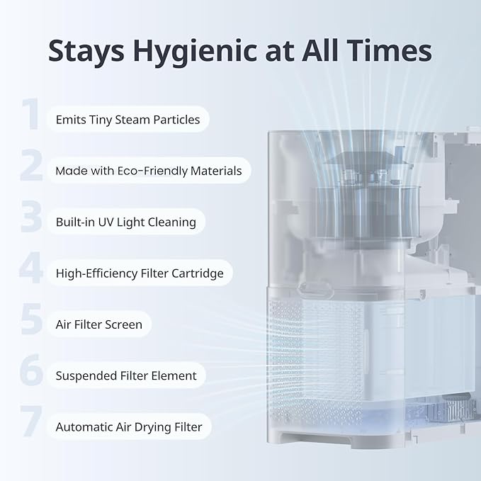 SwitchBot Evaporative Humidifier 4.5L, Auto-Refill with S10, 750ml/h, No Mist, No White Dust, Tap Water Fillable, Top Fill, Washable Filter, for Baby, Nursery, Plants, Work with Matter, HomeKit, Alexa