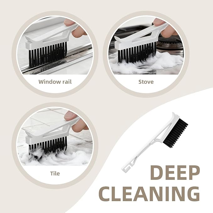 Grout Cleaner Brush V Shape, Stiff Grout Cleaning Brushes for Tile Floor,Magic Brush, Bathroom Accessory, Cleaning Tools, Grout Scrub Brush Set for Shower, Bathroom, Kitchen, Household Use