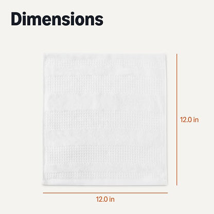 Amazon Basics Organic Cotton Waffle Kitchen Dish Cloths - Ultra Absorbent, Quick Drying, Lint-Free, 12 x1 2 inches, 6-Pack, White
