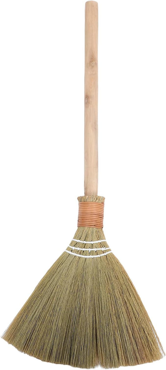 LUOZZY Detachable Straw Broom 74x30cm Lightweight Floor Sweeper for Living Room Sofa Cleaning