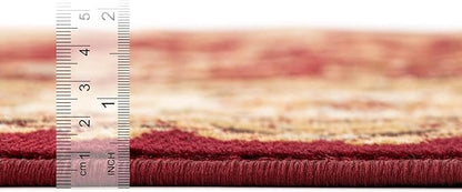 Rugs.com Aditi Collection Rug – 20 Ft Runner Red Medium-Pile Rug Perfect for Hallways, Entryways