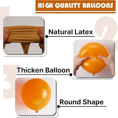 PartyWoo Burnt Orange Balloons, 50 pcs 12 Inch Boho Orange Balloons, Brownish Orange Balloons for Balloon Garland or Balloon Arch as Birthday Party Decorations, Baby Shower Decorations, Orange-F53