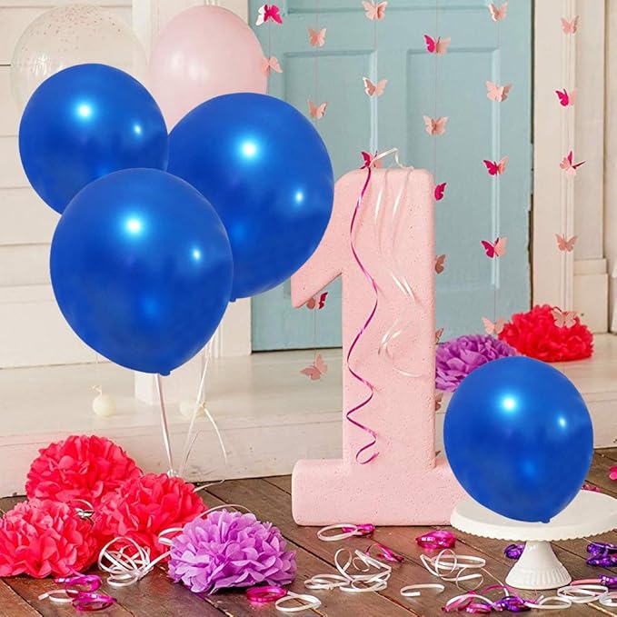 Royal Blue Balloon,100pcs 12 inch Blue balloons for Birthday Party Decoration Wedding Baby Shower Graduation Decoration.
