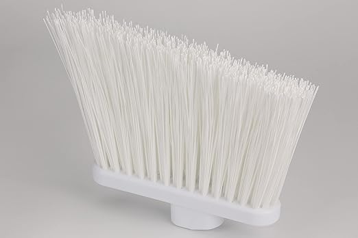 SPARTA 41083EC02 Plastic Color Coded Broom, Unflagged Bristles, Long Broom With Angled Head For Small Debris Cleaning, 56 Inches, White, (Pack of 12)