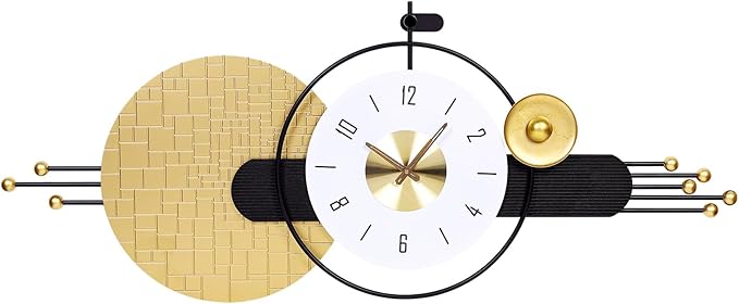 47x19 Inches Large Modern Silent Wall Clock Battery Operated, Non-Ticking Quartz Decorative Analog Clocks for Living Room, Bedroom, Hallway - Minimalist Home & Office Decor, Easy to Read