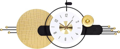 47x19 Inches Large Modern Silent Wall Clock Battery Operated, Non-Ticking Quartz Decorative Analog Clocks for Living Room, Bedroom, Hallway - Minimalist Home & Office Decor, Easy to Read
