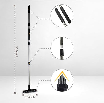 55-Inch Rotating Grout Brush with Adjustable Long Handle, V-Shaped Deep Cleaning Tool for Tile, Bathrooms, Kitchens, and Hard-to-Reach Areas