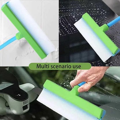 Aquaswipe Window Squeegee，Silicone Window Squeegee Kit，Shower Squeegee for Glass Doors,Aqua Blade Window Cleaning Kit, for Home Shower Car Windshield(1 Set)（Blue-White）