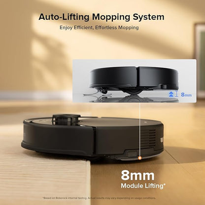 roborock Q10 S5 Robot Vacuum and Mop Cleaner, 10000Pa HyperForce Suction, Dual Anti-Tangle System, Auto-Lifting Mop, ReactiveTech Obstacle Avoidance, App Control, for Pet Hair and Carpet, Black