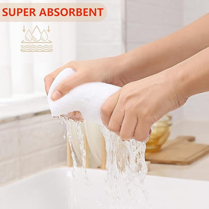 Kitinjoy 100% Cotton Waffle Weave Kitchen Towels, 4-Pack Super Soft and Absorbent Dish Towel for Drying Dishes, Kitchen Hand Towels, 20 in x 28 in, White