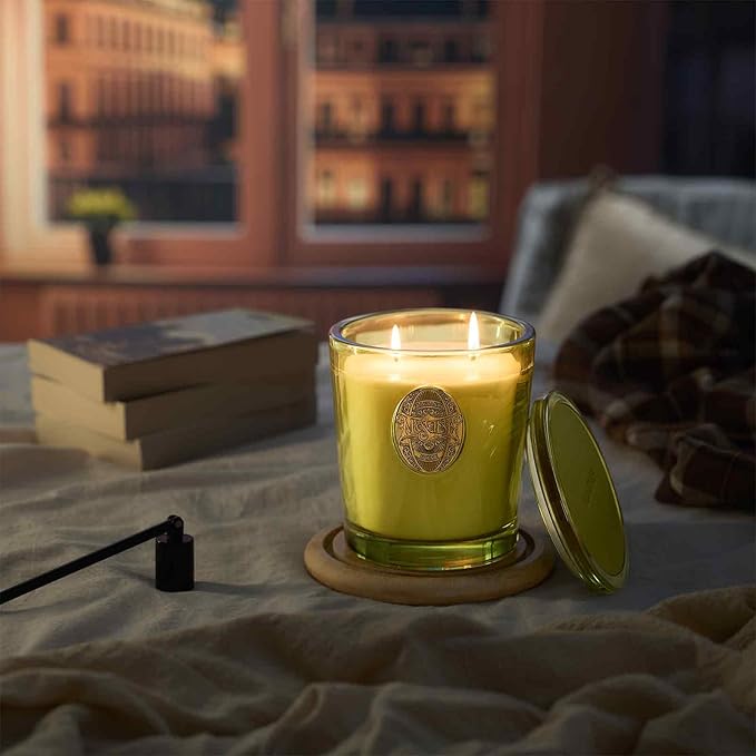 M&SENSE Large Two-Wick Soy Candle | White Tea Sage & Matcha Green | 19.8 oz, 120H Burn Time | Luxury Scented Candle for Relaxation, Gifting, Home Décor | Ideal for Bedroom, Office, Party Ambiance