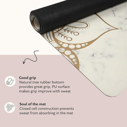 Shanti PU Yoga mat - Artist Designed, Premium eco friendly mats, Non Slip, Non Toxic, Great for Regular & Hot Yoga, Pilates and Work out (72 inch x 28 inch x 5mm Thick)k out (72 inch x 28 inch x 5mm Thick)