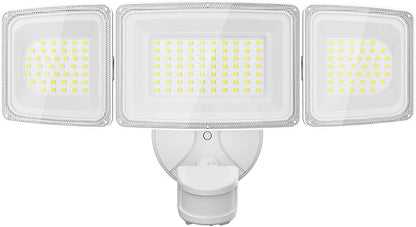 Onforu 100W LED Security Lights Motion Sensor Light Outdoor, 9000LM Ultra Bright, 6000K, IP65 Waterproof Flood Light Motion Detector with 3 Head, Exterior Floodlight Wall Light for Entryway, Garage