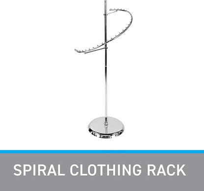 SSWBasics Sleek Chrome Spiral Clothing Rack - 29 Ball Retail Clothing Display Stand - 63"H - Boutique Garment and Accessories Display - Stylish Clothing Display Racks for Retail Stores