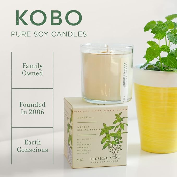 KOBO Sweet Sunflower Candle with Plantable Box (9 oz) | Plant The Box Collection, 100% Pure Soy Wax Candles | Hand-Poured in USA | Long Lasting 60 Hour Burning Candles | Scented Candles for Home