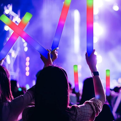LifBetter 58Pcs Foam Glow Sticks Bulk,Led Glow Sticks with 3 Modes Colorful Flashing,Long Life Battery Glow In The Dark Party Supplies for Weddings,Parties,Festivals,Sporting Events
