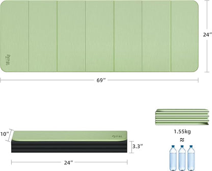 1/2 Inch Extra Thick Yoga Mat Pilates Equipment, 69"x24" Odorless Workout Mats for Home Gym, Non-slip Exercise Mats for Women Men Home Workout, Foldable Yoga Mats for Travel Camping Sleeping