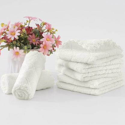 Homaxy 24 Pack Kitchen Dish Cloths (10 x 10 Inches, White), Super Soft and Absorbent Coral Velvet Dish Towels, Nonstick Oil Fast Drying Microfiber Cleaning Cloth, No Lint Household Dishcloths