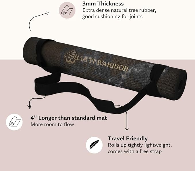 Pro Hemp Mat - Artist Designed, Premium Printed Eco-Friendly Non-Slip mat, Great for Regular & Hot Yoga, Pilates, Workouts 72 inch x 24 inch x 3mm Thick