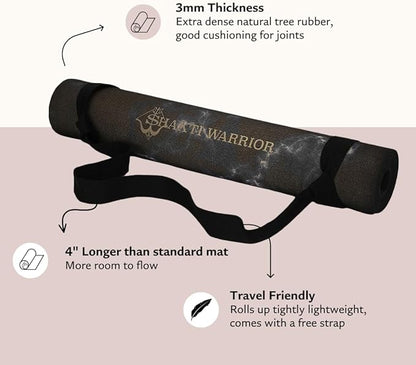 Pro Hemp Mat - Artist Designed, Premium Printed Eco-Friendly Non-Slip mat, Great for Regular & Hot Yoga, Pilates, Workouts 72 inch x 24 inch x 3mm Thick